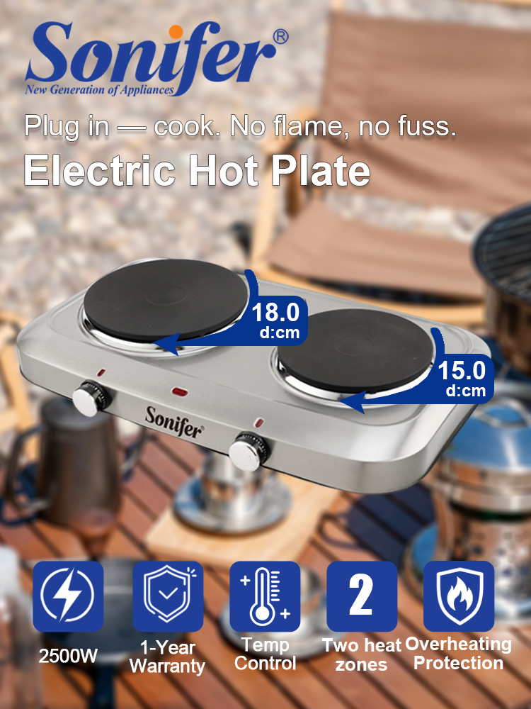 Hot Pot Portable Dual - موقد كهربائي بشعلتين سونيفر SF-3059 بقوة