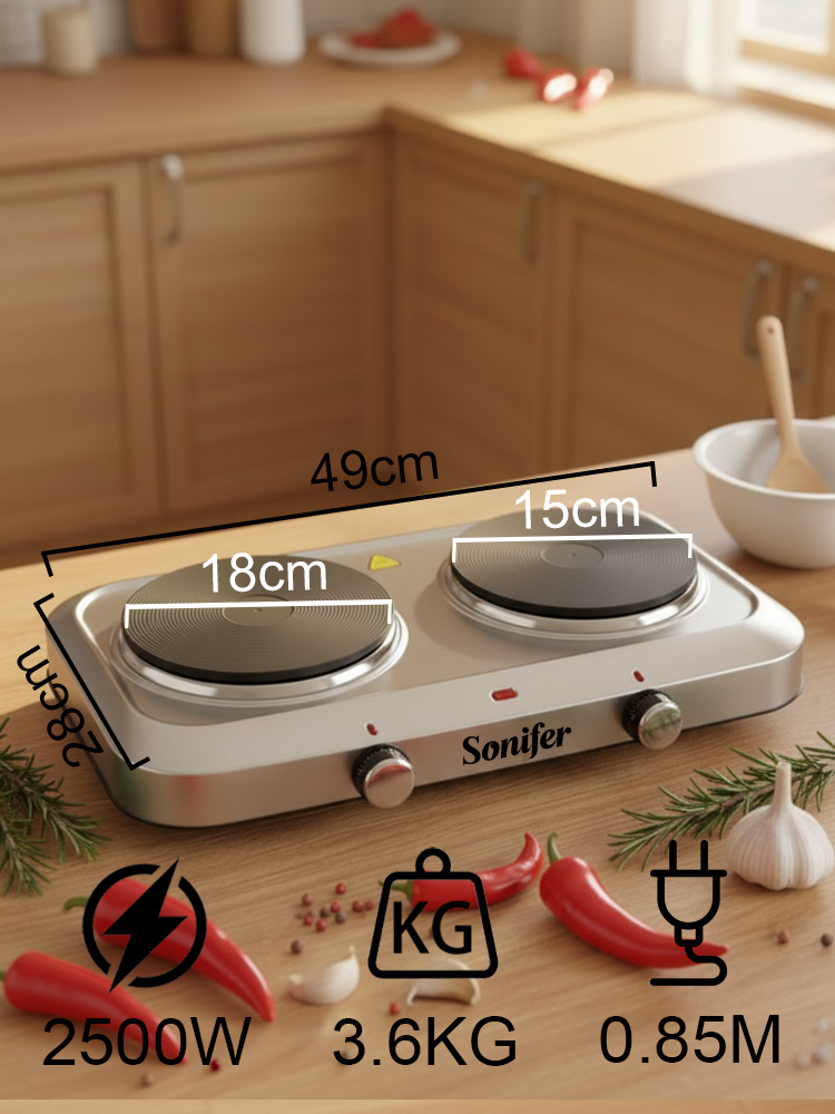 موقد كهربائي بشعلتين سونيفر SF - مراجعة Hot Pot Portable Dual وسعره