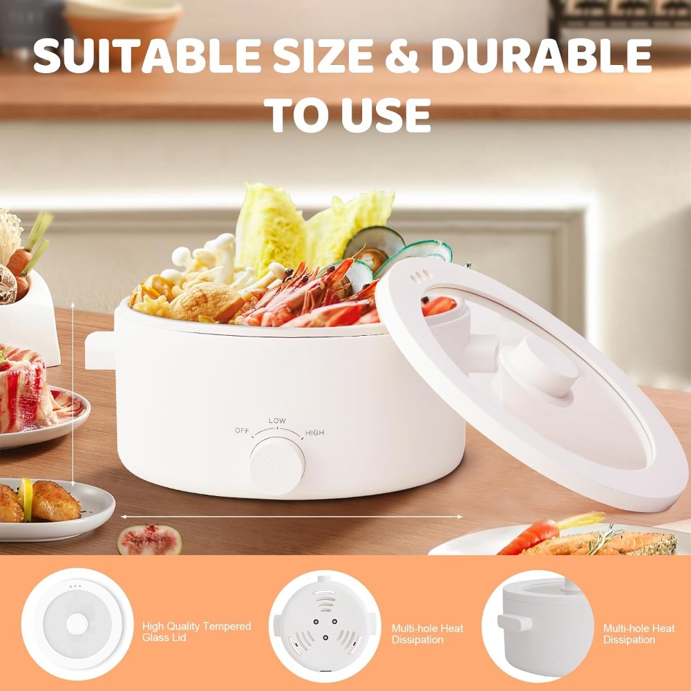 قدر كهربائي، سعة 3 لتر، قدر مح - مراجعة Hot Pot Portable Dual وسعره