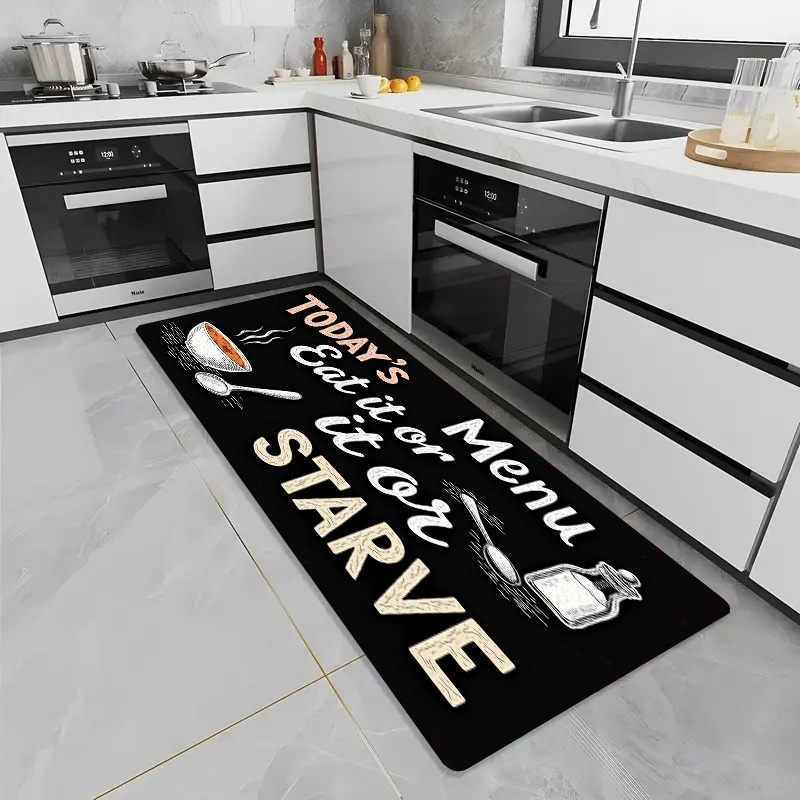 سجادة مطبخ سوداء بتصميم لوح طب - مراجعة Home Cooking Menu وسعره
