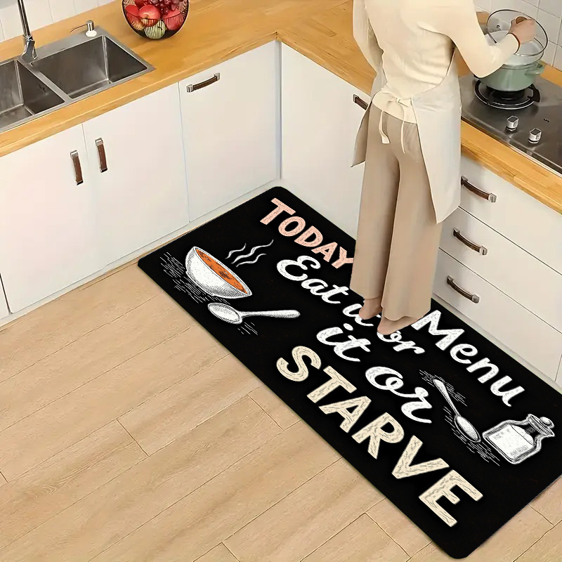 سجادة مطبخ سوداء بتصميم لوح طب - مراجعة Home Cooking Menu وسعره